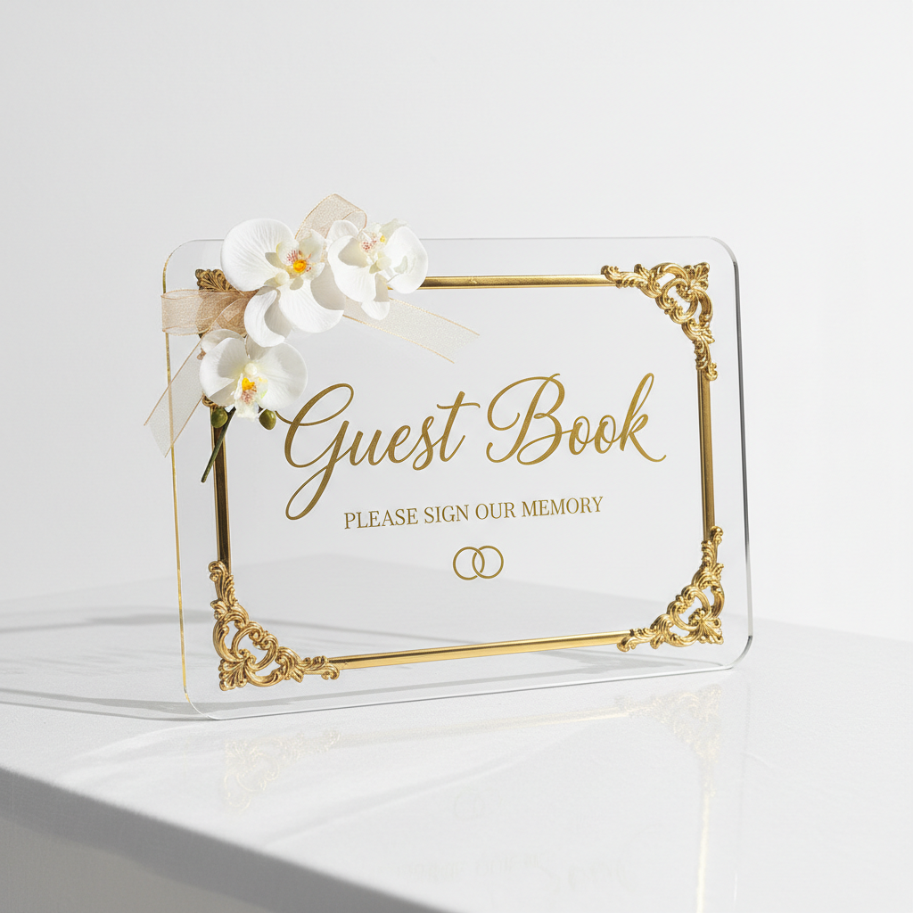Acrylic Wedding Guest Book Sign